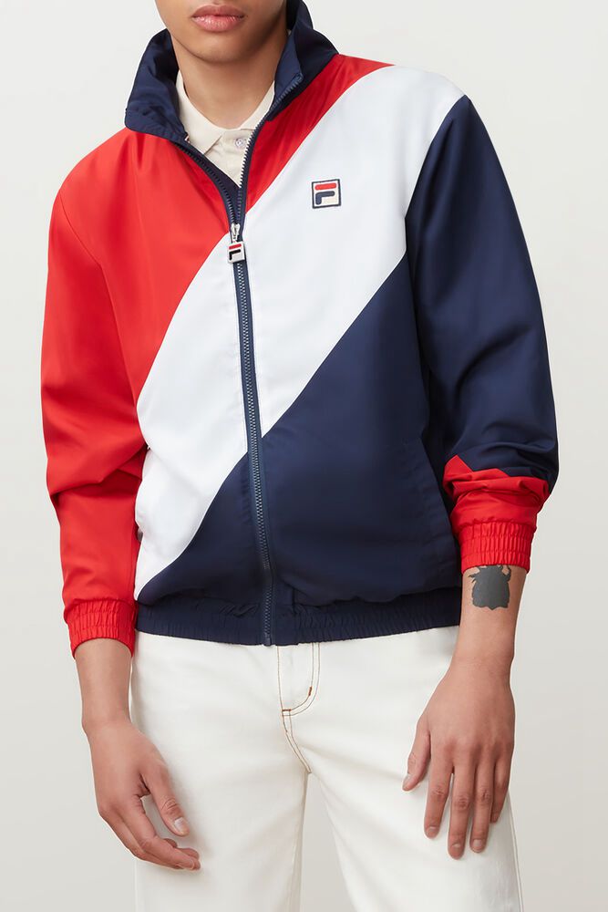 Fila Bunda Panske Cruz Windbreaker Červené/Námornícka Modrá/Biele - EXDHP8271